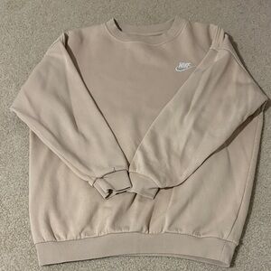 Nike Tan Crewneck Sweatshirt with White Logo